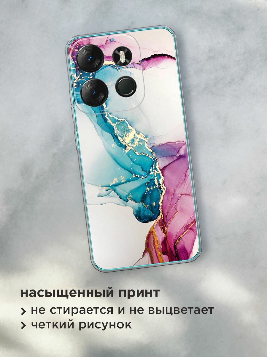 Чехол на Tecno Spark Go 2023/Infinix Smart 7 / Текно Спарк Гоу 2023/Инфиникс Смарт 7 с принтом "Розовые разводы рисунок" — фото 1