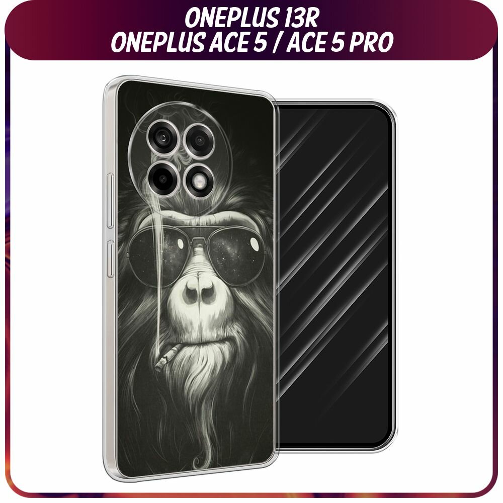 Чехол на Oneplus 13R/Ace 5/5 Pro / Ван Плас 13R/Асе 5/5 Про с принтом "Обезьяна в очках"