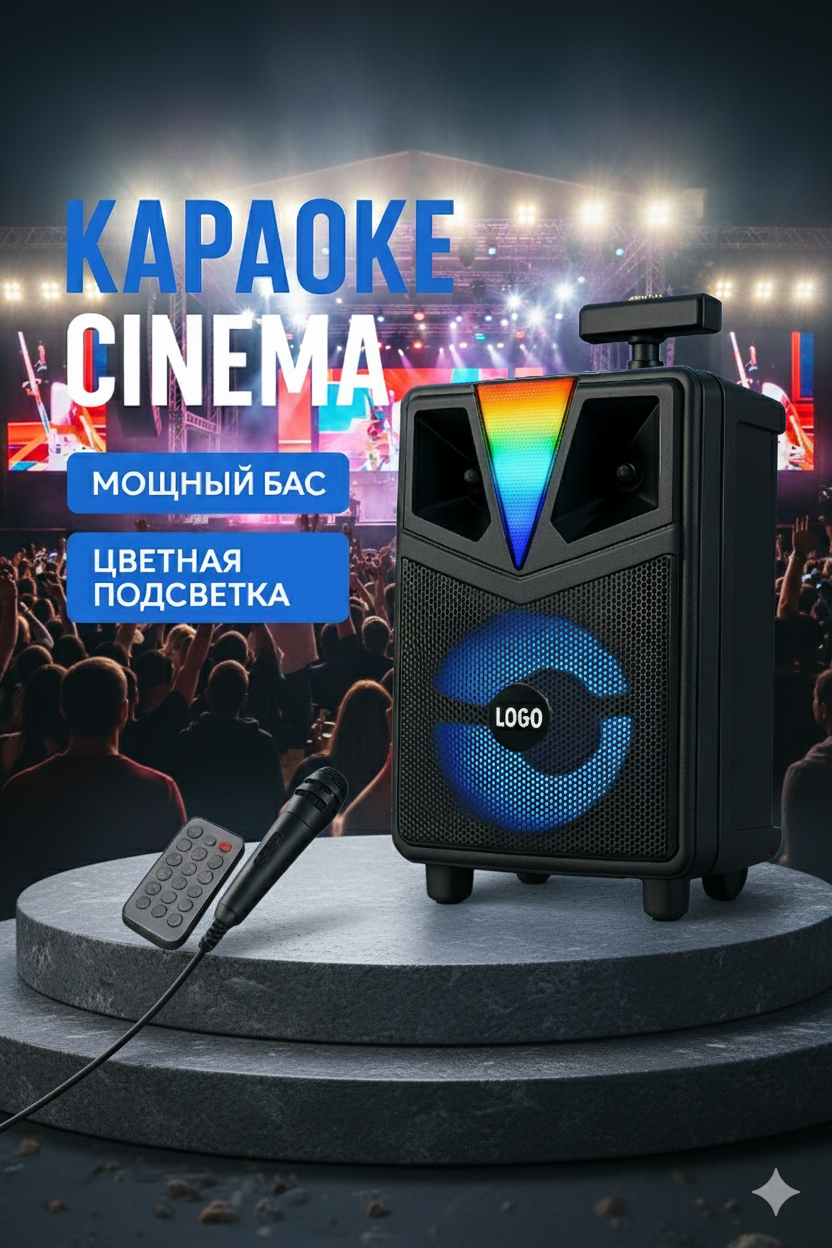 Портативная Bluetooth-колонка ZQS-8157 с микрофоном Эффектная RGB-подсветка, мигающая в такт музыке