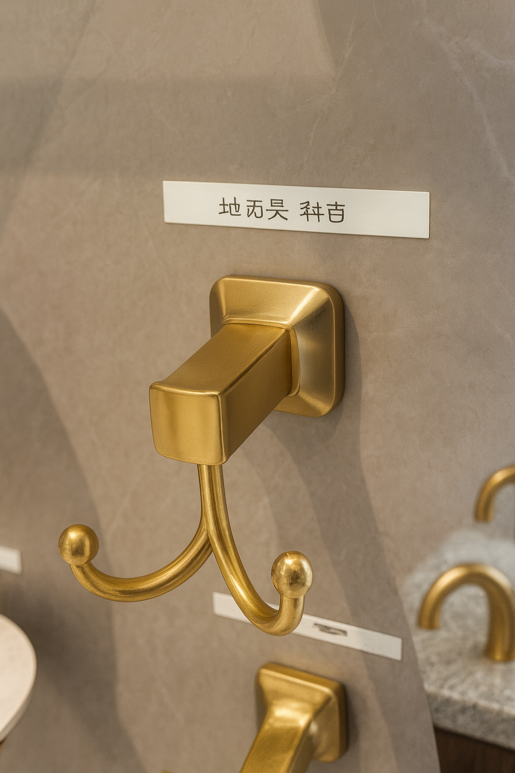 Крючок настенный двойной золотой матовый PM68501Go для полотенец одежды в ванную комнату