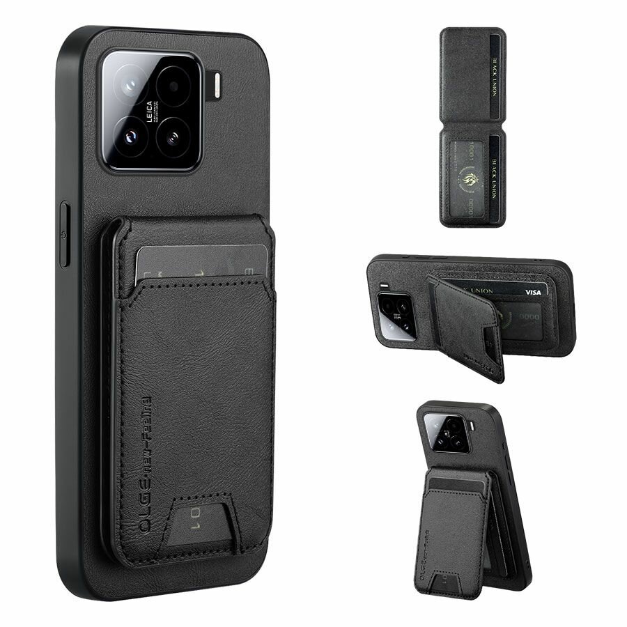 Картхолдер мужской на Xiaomi 15 Pro(Сяоми 15 Про) с MagSafe-Чехол бумажник