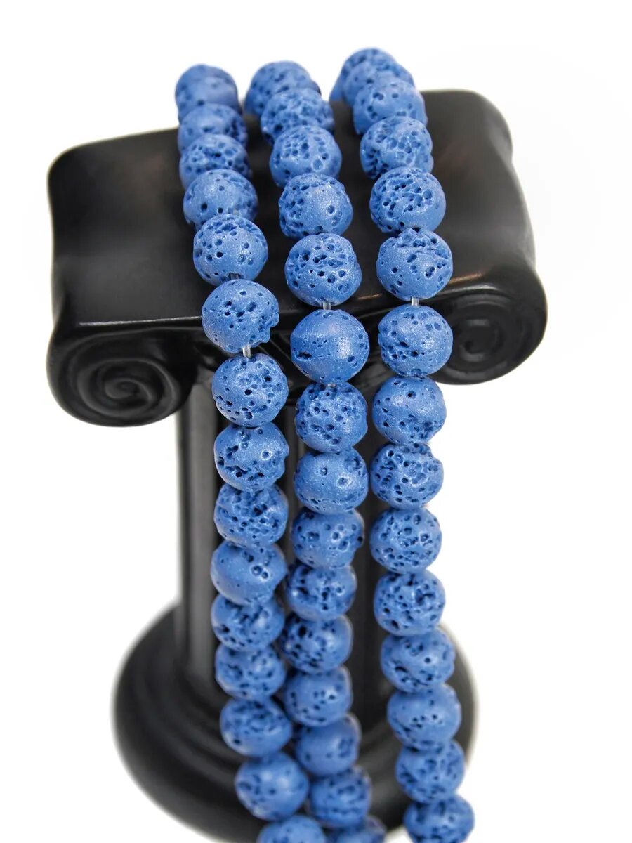 Набор Бусин - Лава - синяя - 8 мм, 30 шт — фото 1