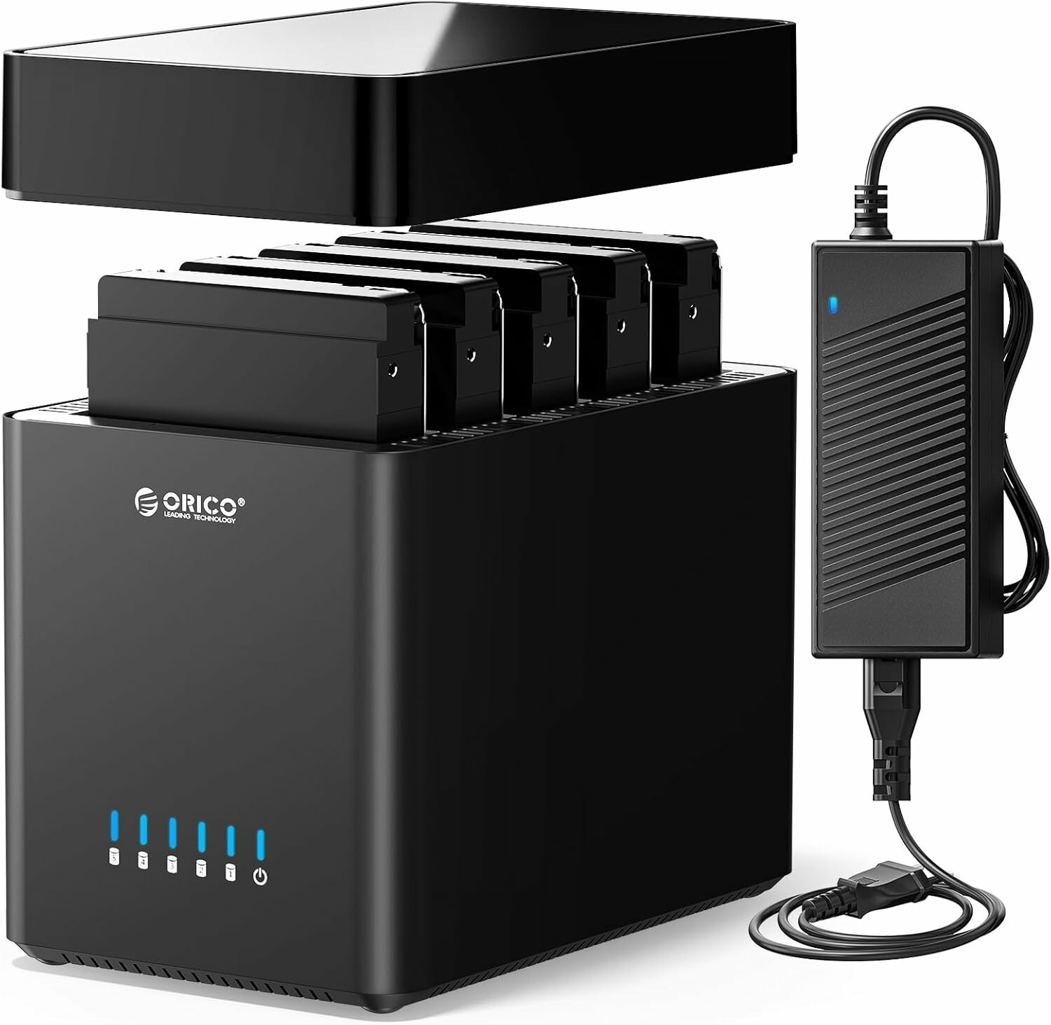 Док-станция для 5 HDD SATA 3,5"/2,5" DS500C3-EU-BK, USB Type-C до 5 Гбит/с, макс. 90 ТБ, встроенный вентилятор