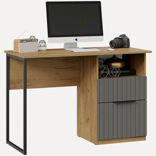 Изображение товара Стол письменный Трия Хилтон Тип 1 Дуб Крафт золотой/Графит матовый