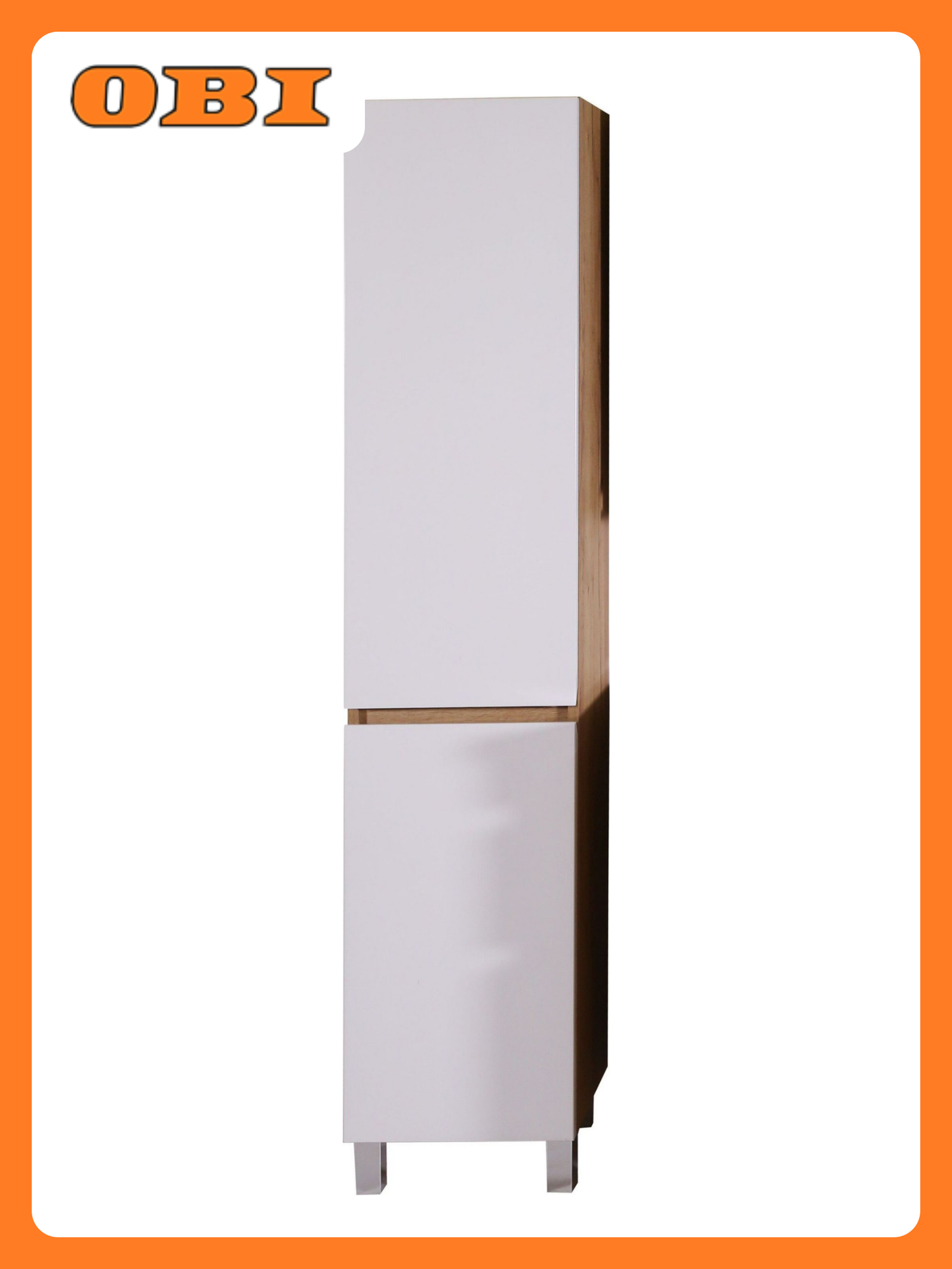 Шкаф пенал АСБ Мебель  Марко   напольный  распашные двери  ЛДСП  МДФ  белый дуб