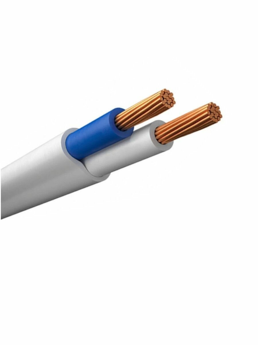 Провод электрический ПУГНП 2х15 ГОСТ 50м многожильный не горючий