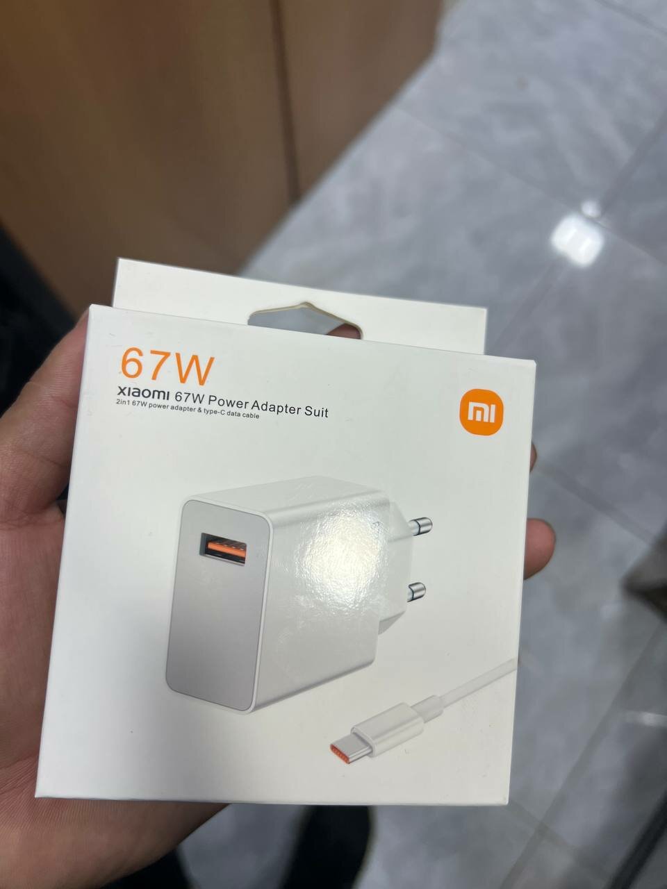 Оригинальное сетевое зарядное устройство Xiaomi 67W с кабелем Type-C, белое — фото 1