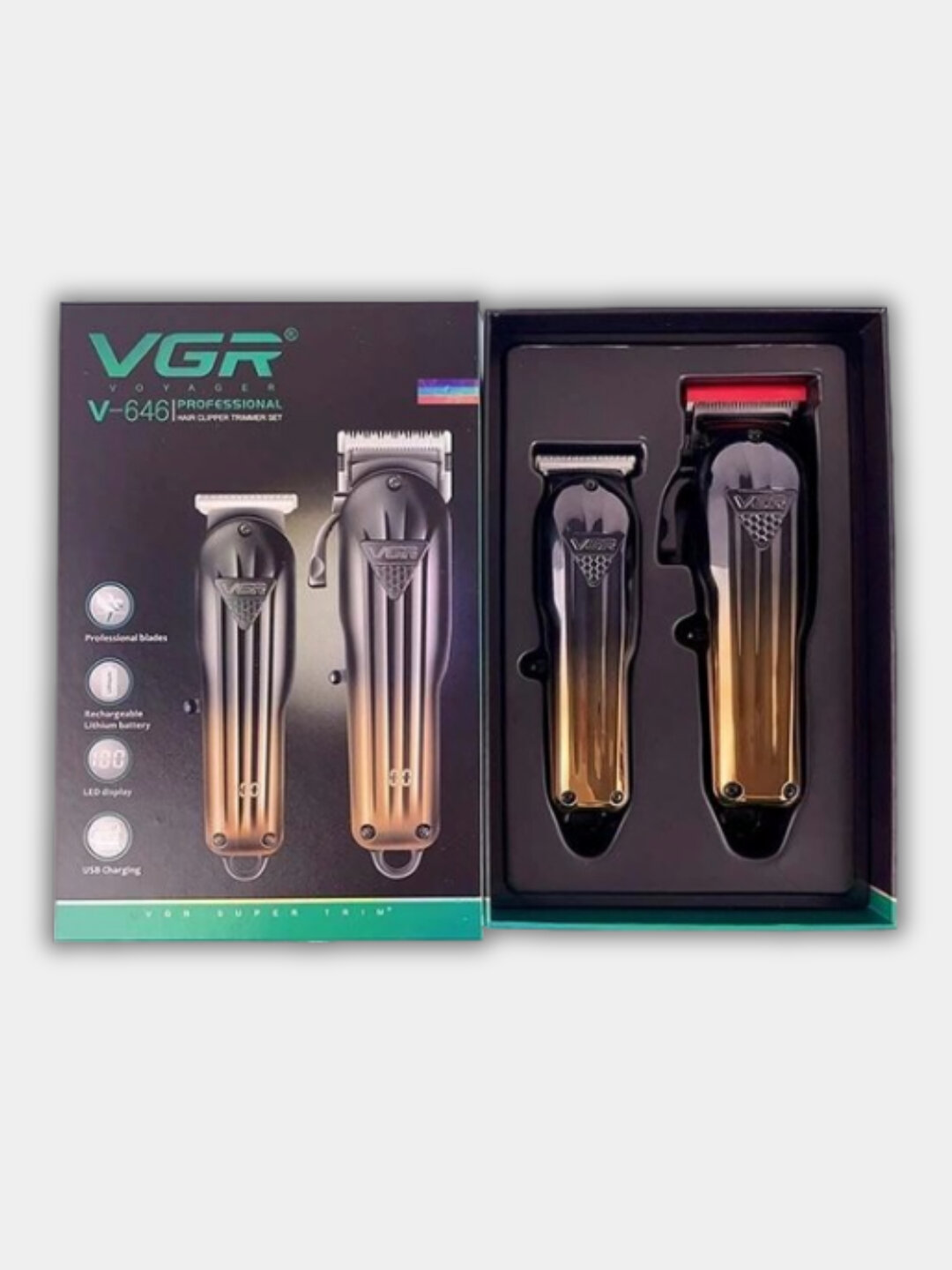 Профессиональная VGR V - 646 стрижки волос, триммер - USB машинка — фото 1