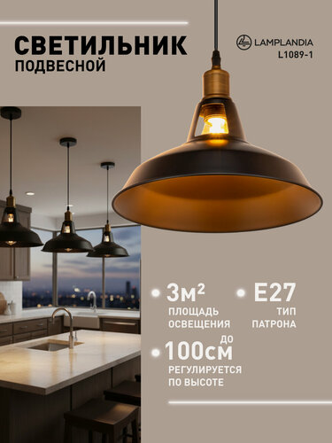 Изображение товара Светильник подвесной Lamplandia L1089-1 DUGLAS, Е27*1 макс 60Вт