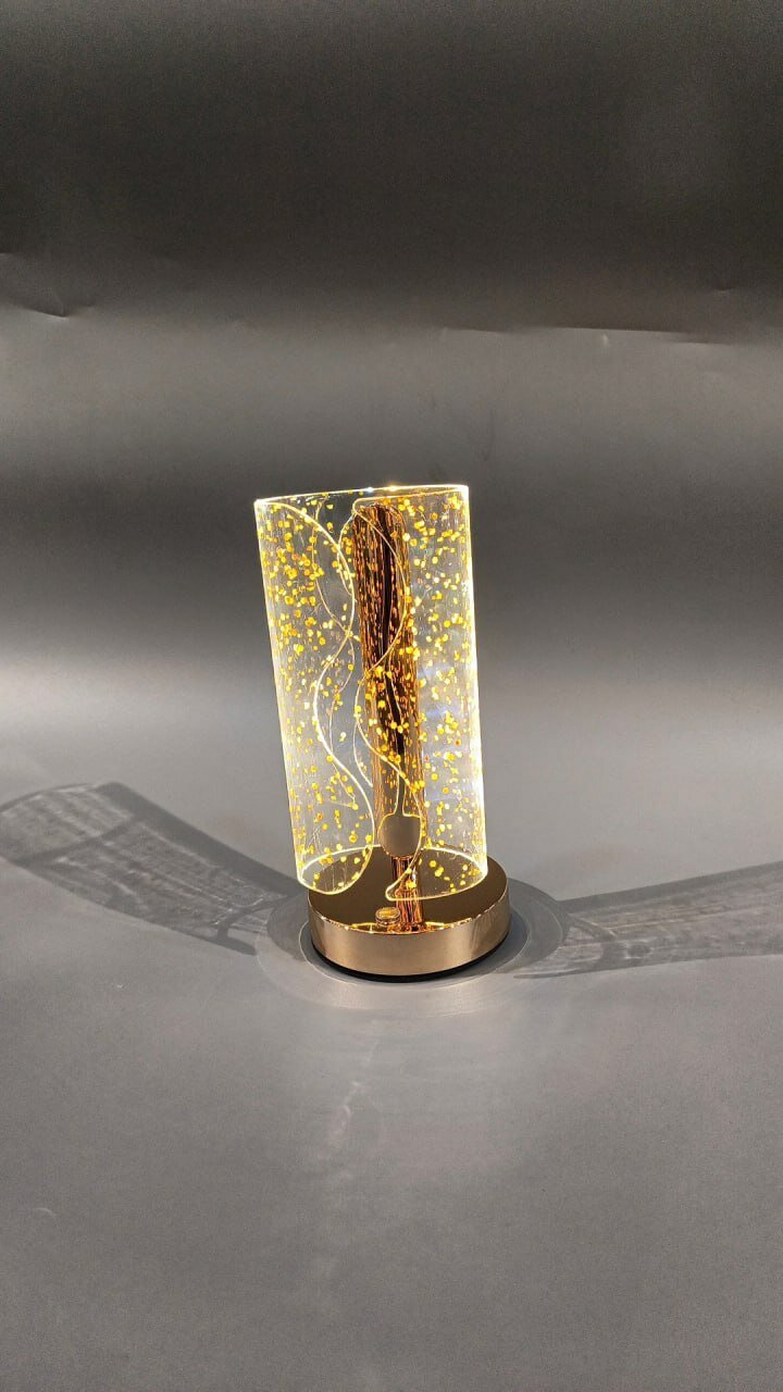 Лампа настольная, акриловая панель, LED, USB, дизайн луна, теплый свет.