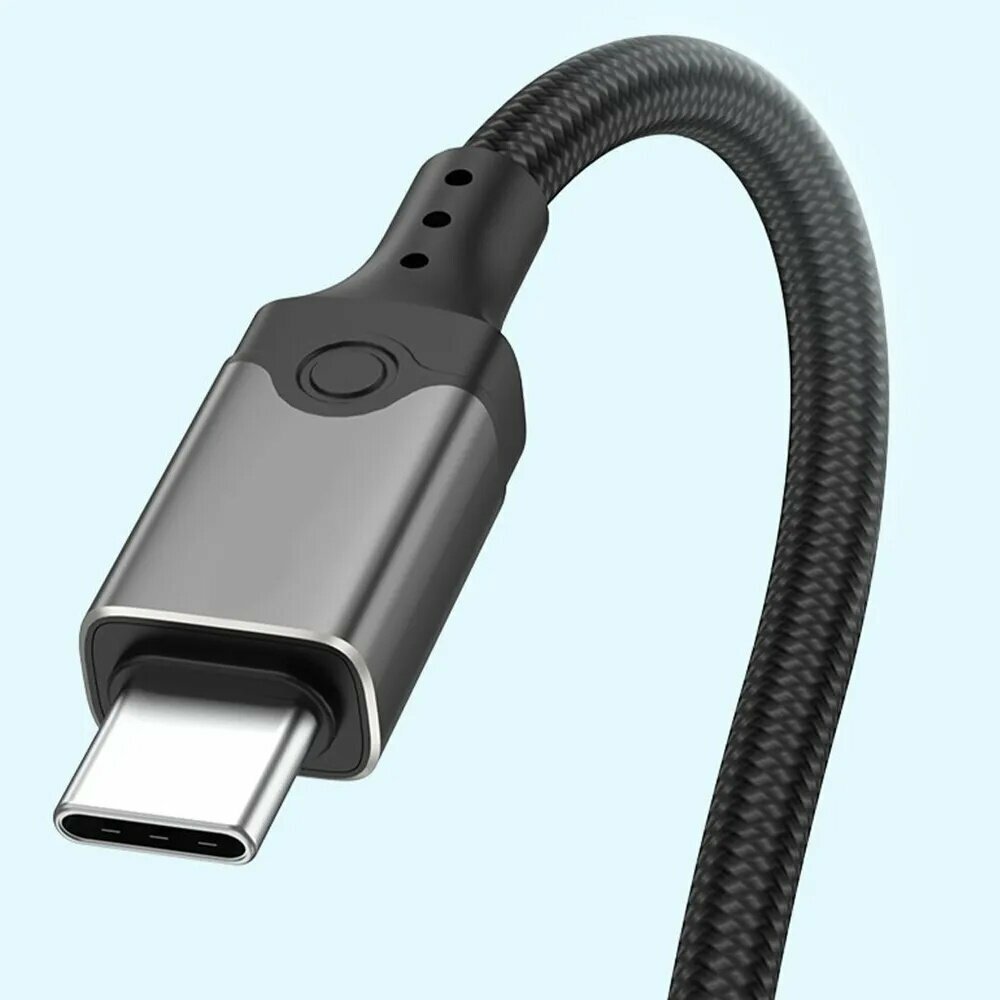USB-C кабель 5.0, 1m, прямой угловой коннектор Type C, поддержка быстрой зарядки и передачи данных — фото 1