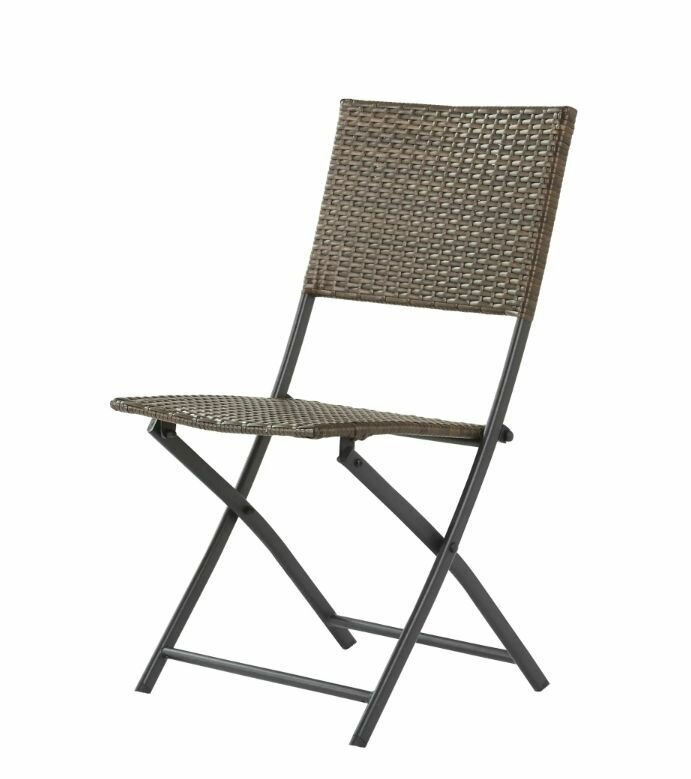 Стул садовый складной Zena Origami 44x84x59 см, искусственный ротанг, цвет тёмно-коричневый