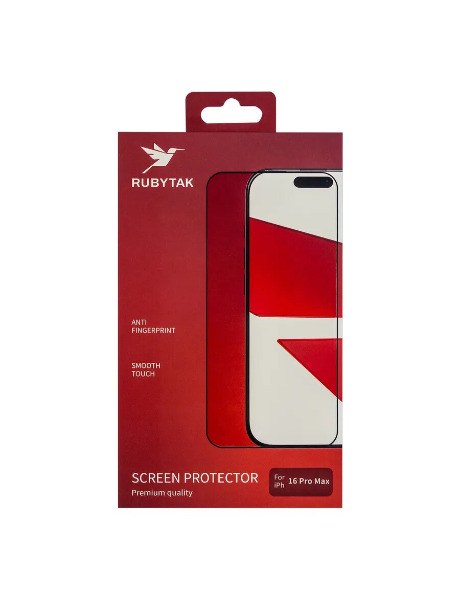 Защитное стекло для iPhone 16 Pro Max RUBYTAK HD / технология Silk Print