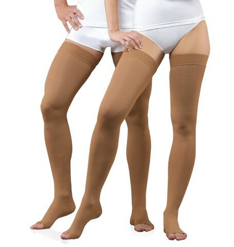 Чулки Тонус Эласт (Tonus Elast) 0403 LUX компрессионные 2-го класса с открытым мыском (Унисекс Открытый Рост 1 (158-170 см) 3 ( M ) Черный)