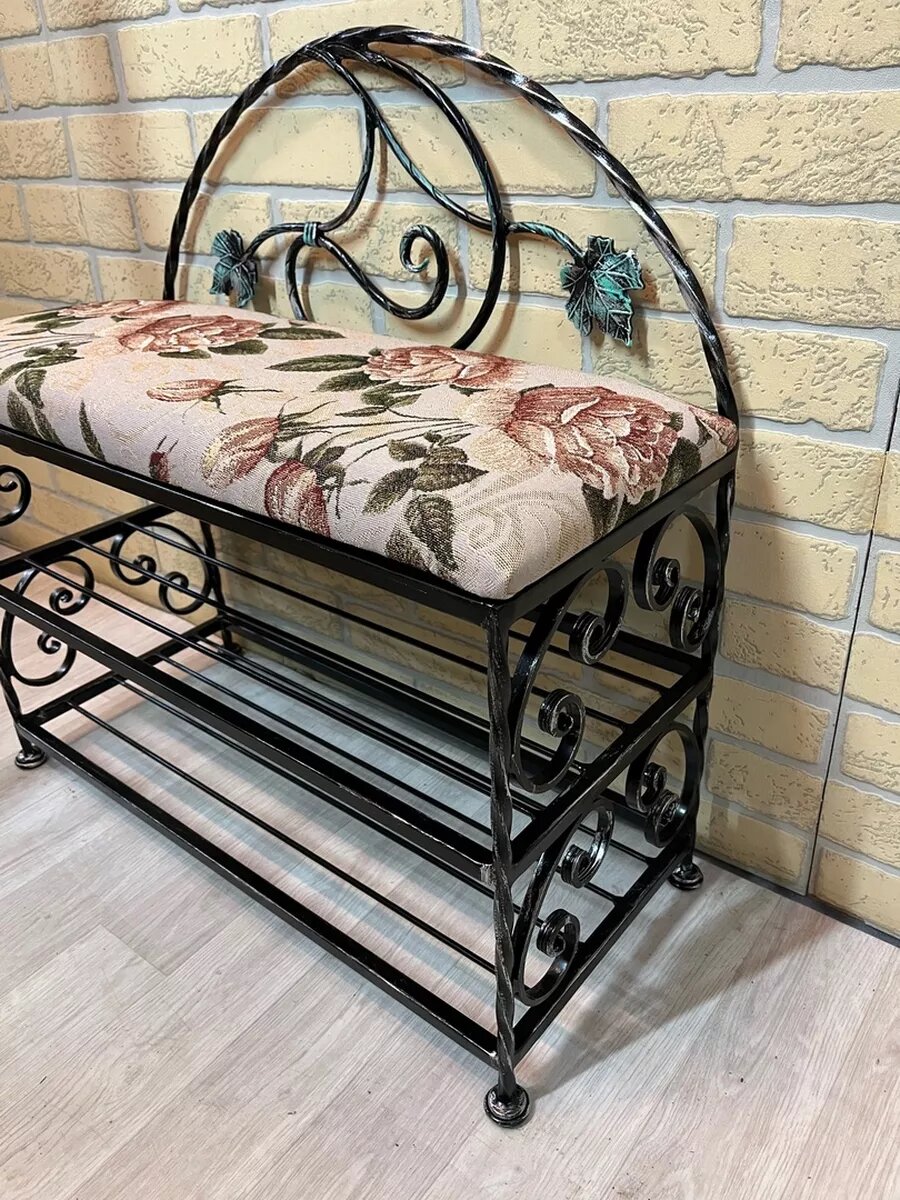 Кованая банкетка №18, Студия кованой мебели Нива, цвет бежевый — фото 1