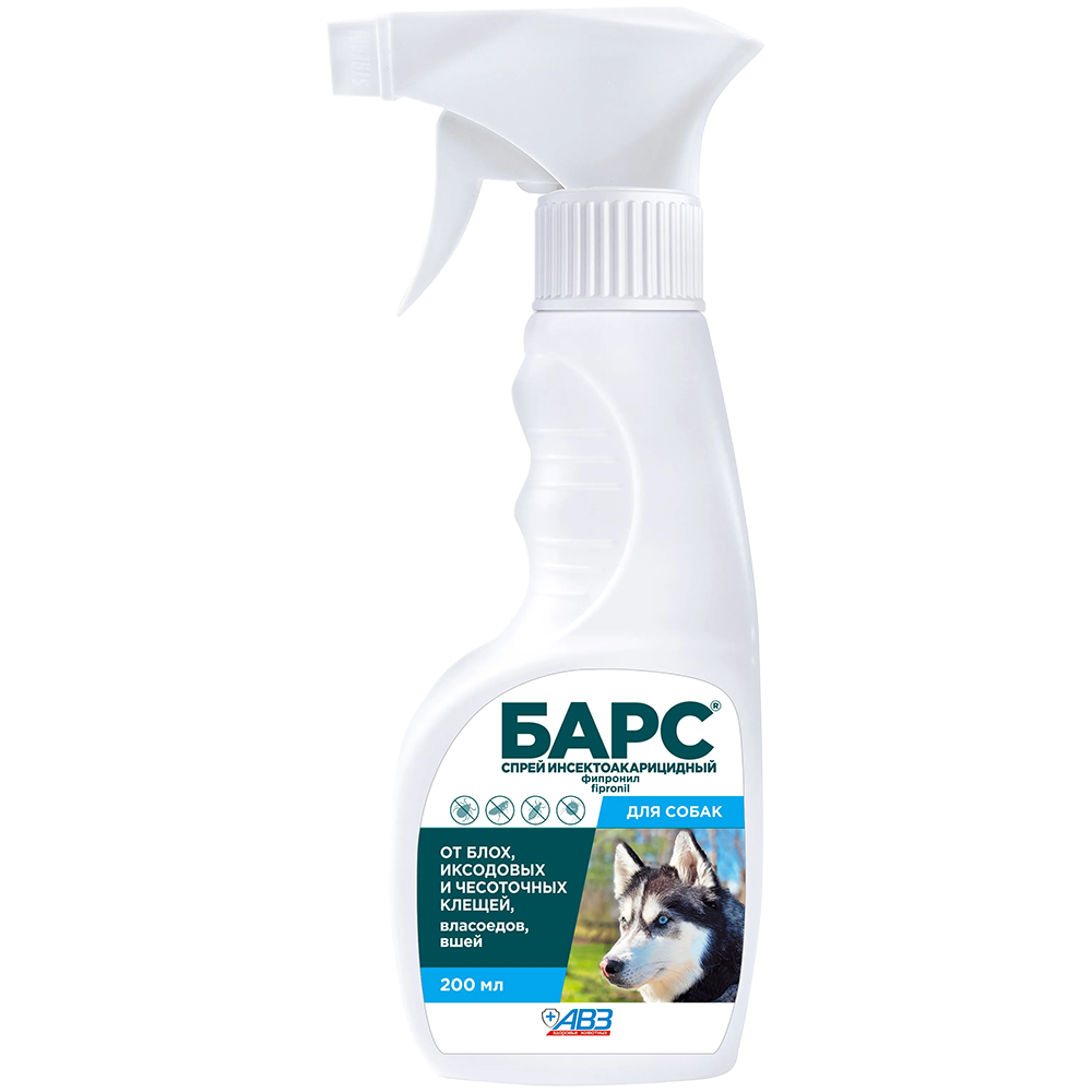 Спрей от клещей и блох АВЗ Барс для собак, 200 мл