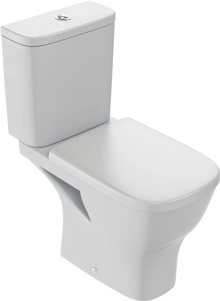 Унитаз-компакт напольный Jacob Delafon Struktura UJAJ102-WTE безободковый с крышкой E70024-WTE