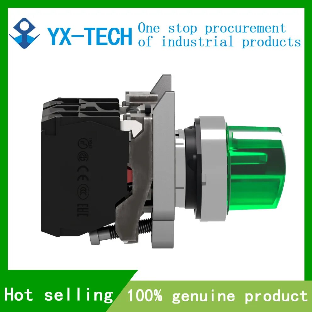 Schneider XB4BK123B5=ZB4BW0B15+ZB4BK1233 зеленый полный селекторный переключатель с подсветкой Ø22 2-позиционный выставной 1NO1NC 24V XB4BK123B5 complete