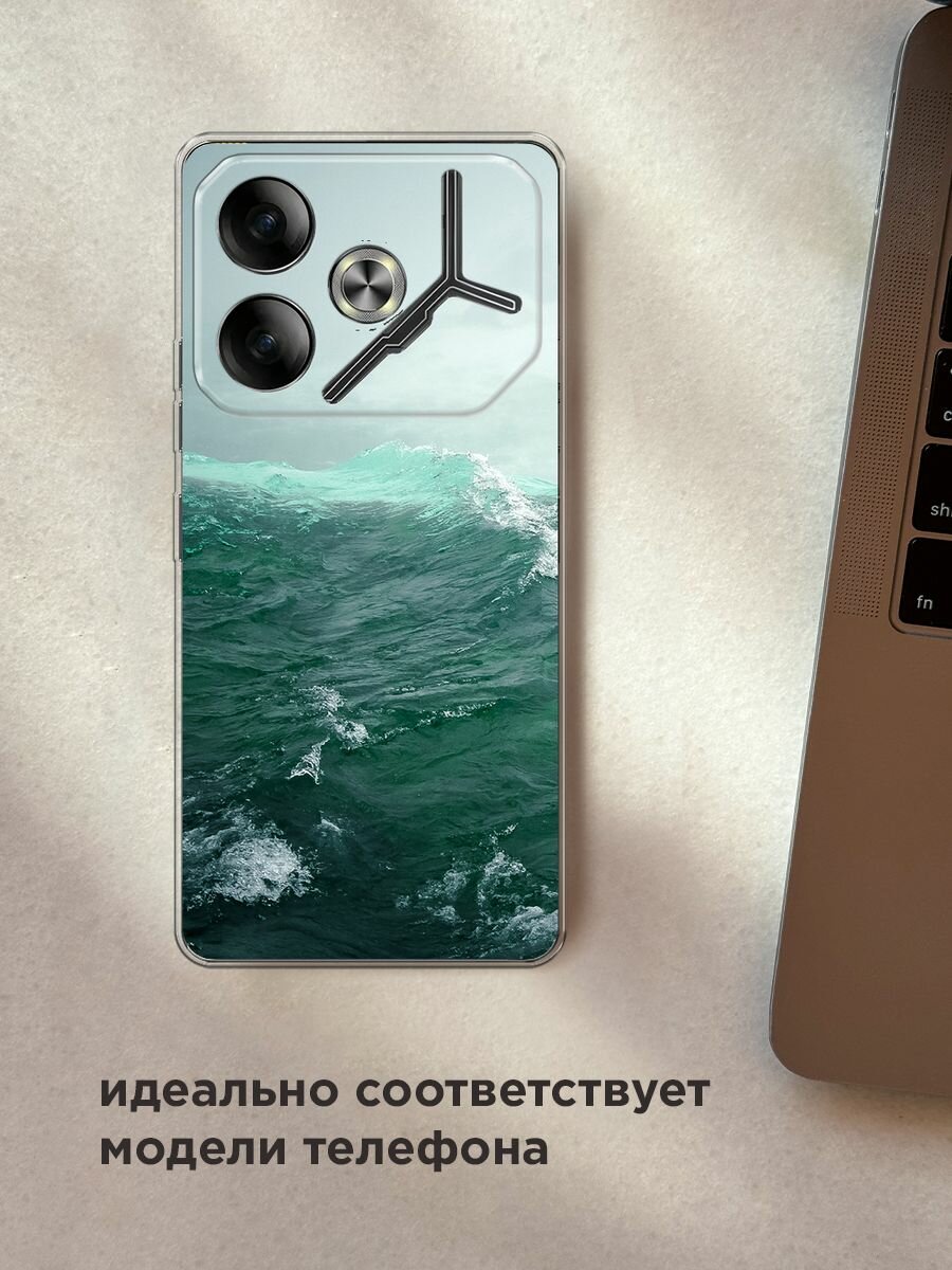 Силиконовый чехол на Tecno Pova 6 / Текно Пова 6 с принтом "Волны 12" — фото 1