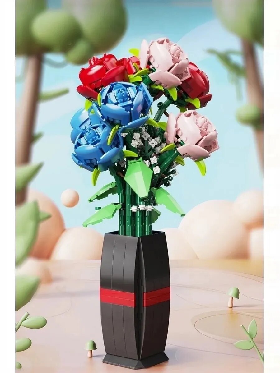Конструктор из мини-блоков Букет цветов
