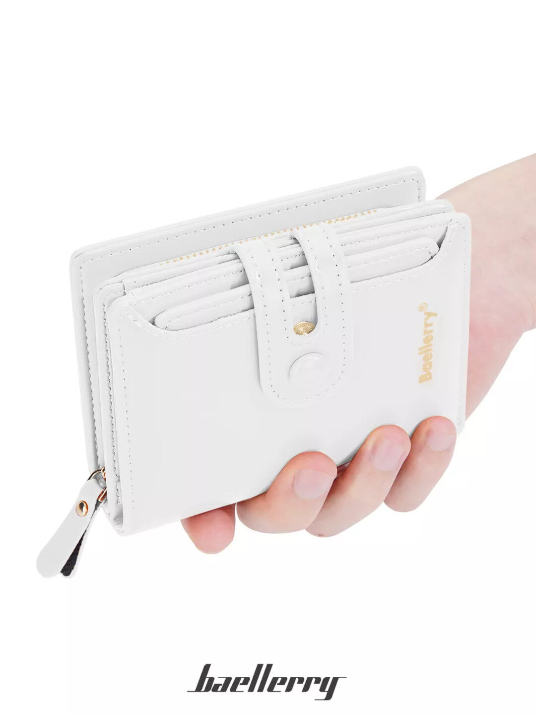 Кошелек baellerry, фактура лаковая, white — фото 1