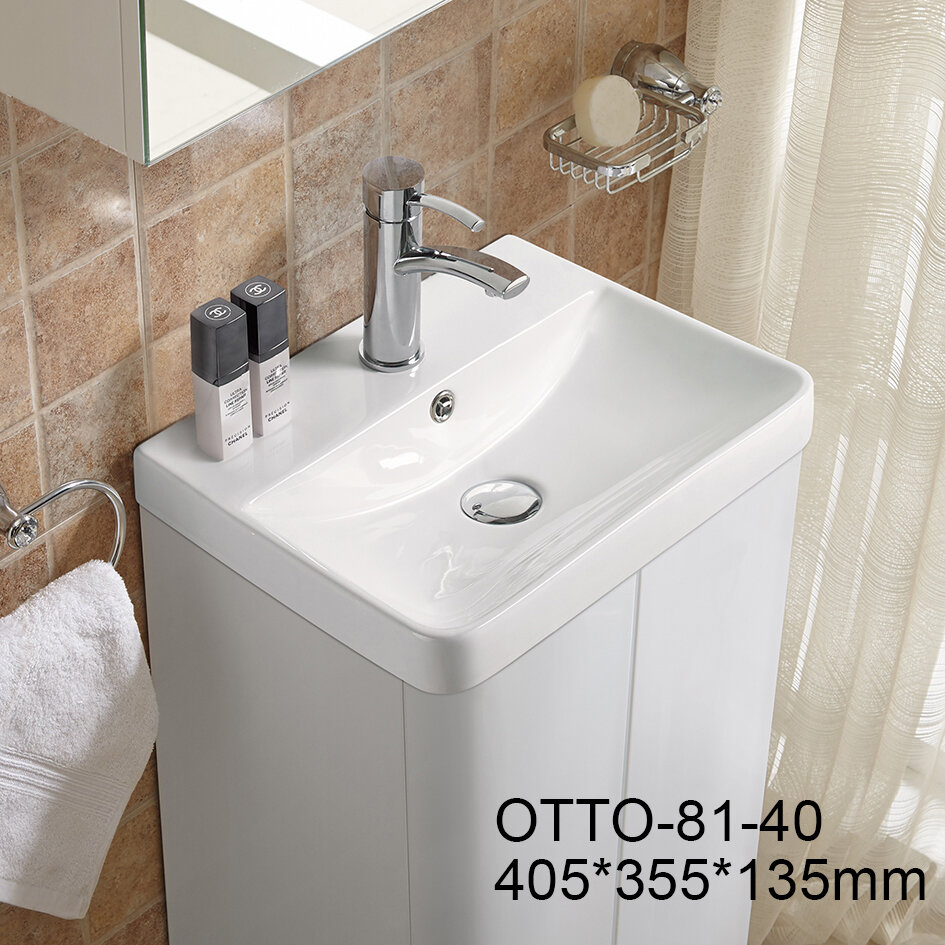 Раковина накладная OTTO-81-40 керамическая овальная белая для ванной комнаты