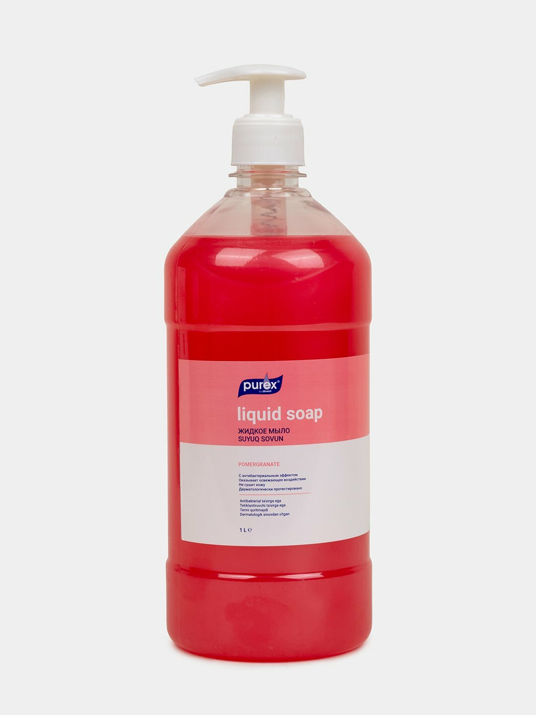 Жидкое мыло Purex, для рук, увлажняющее, гранатовый аромат, 1л
