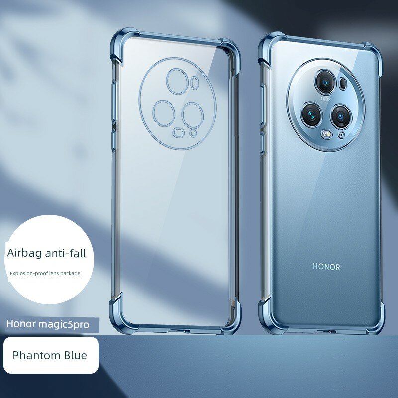Чехол Magic5 с воздушной подушкой, ударопрочный, полное покрытие, электропокрытие, с защитной пленкой, Бронзовый синий