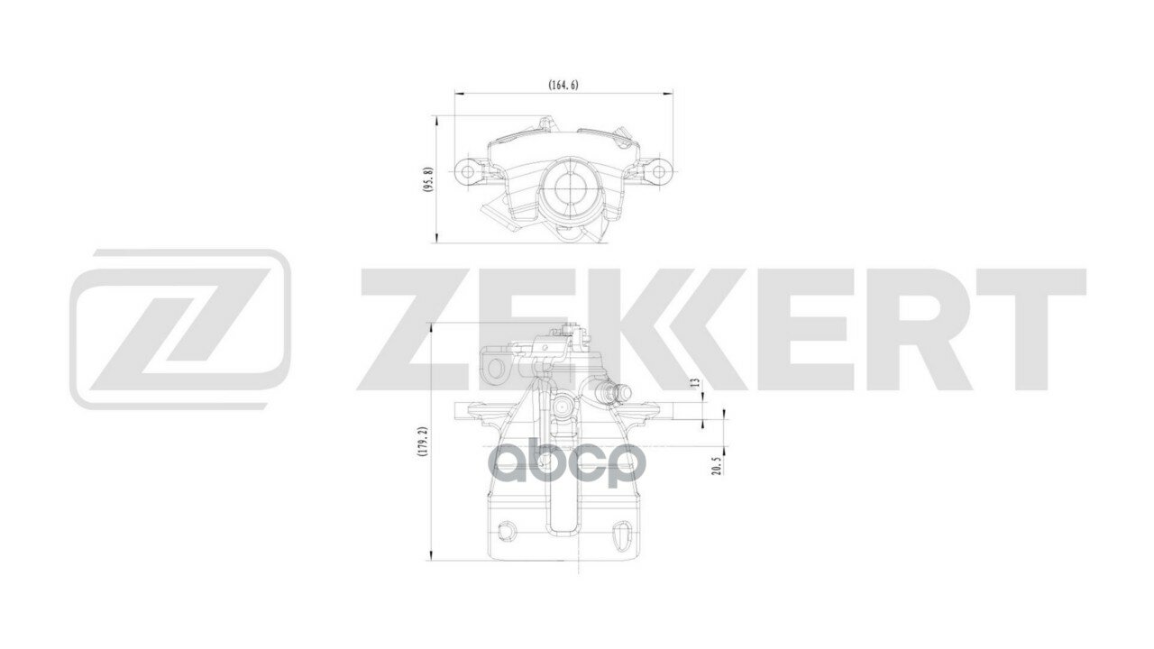 Тормозной суппорт задний правый VW Transporter V VI 03- Multivan V VI 03- California V VI 09- Zekkert арт. bs-8333