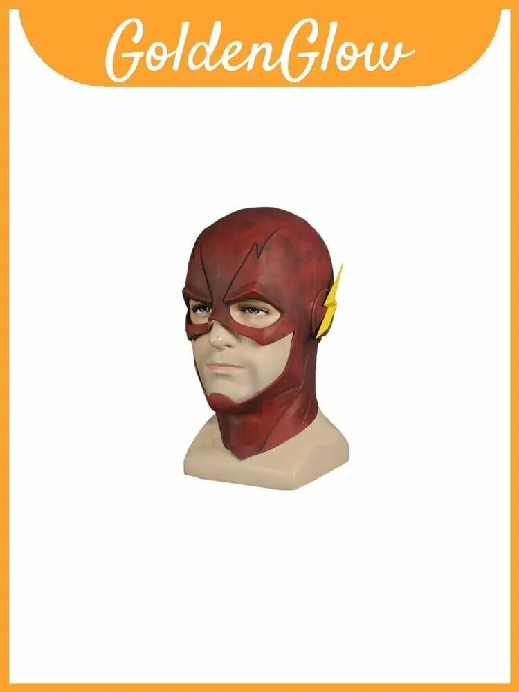 Маска-вспышка Red-Flash, латекс, мужской костюм, для косплея