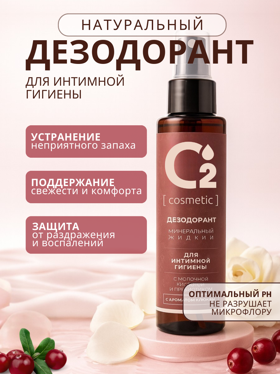 Дезодорант спрей для интимной гигиены натуральный О₂ [cosmetic] 110 мл