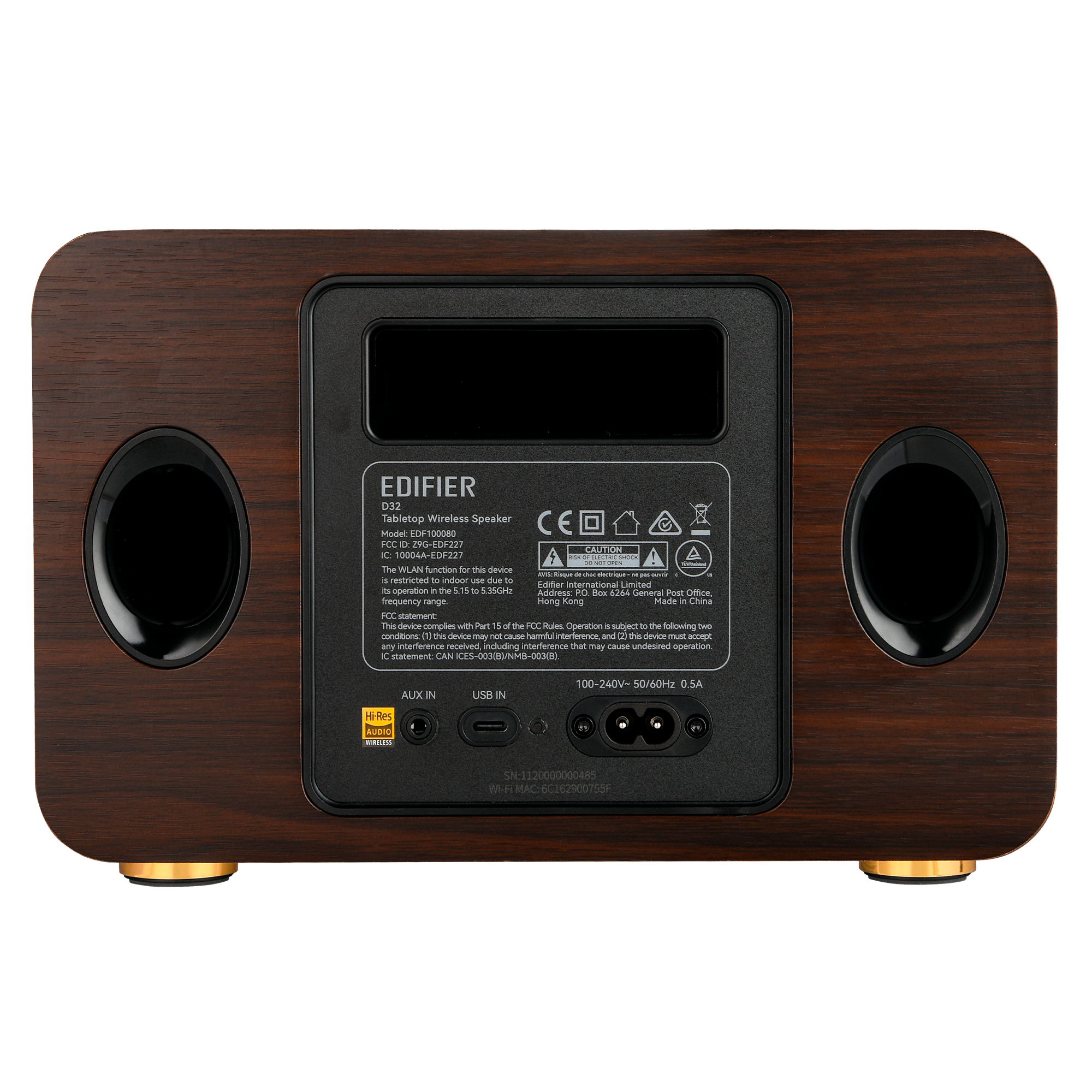 Блютуз колонка EDIFIER D32, Bluetooth V5.3/AirPlay2, настольная, 60 Вт, чёрная — фото 1