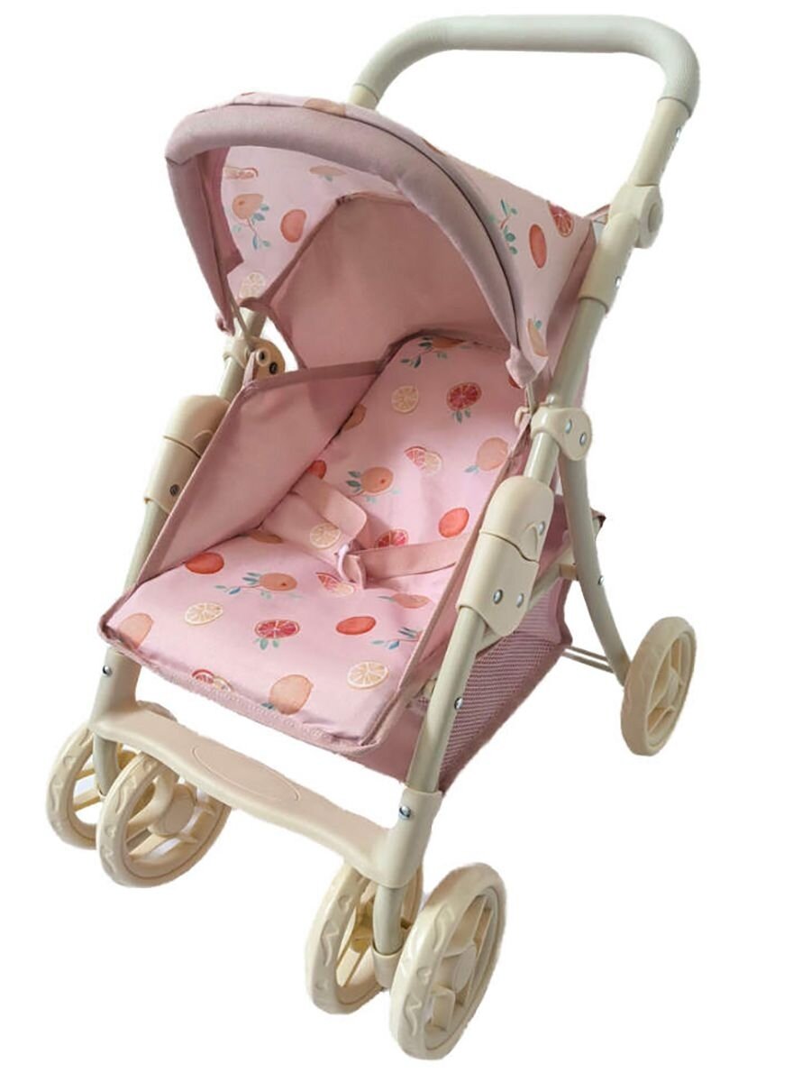 Коляска для кукол прогулочная розовая Цитрус — фото 1