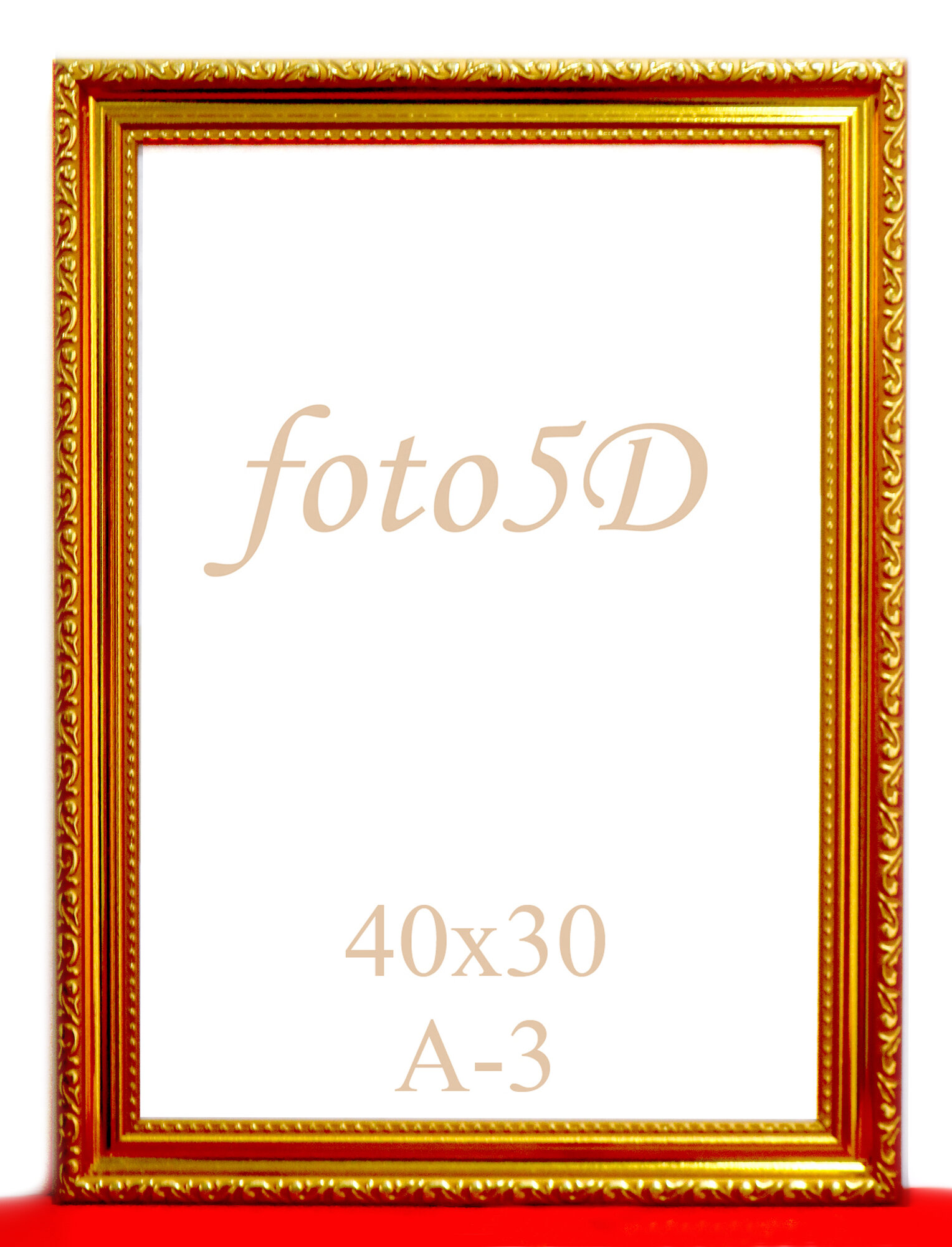 А3 рамка, с оргстеклом, фоторамка, цвет золотистый, с 1 железным креплением