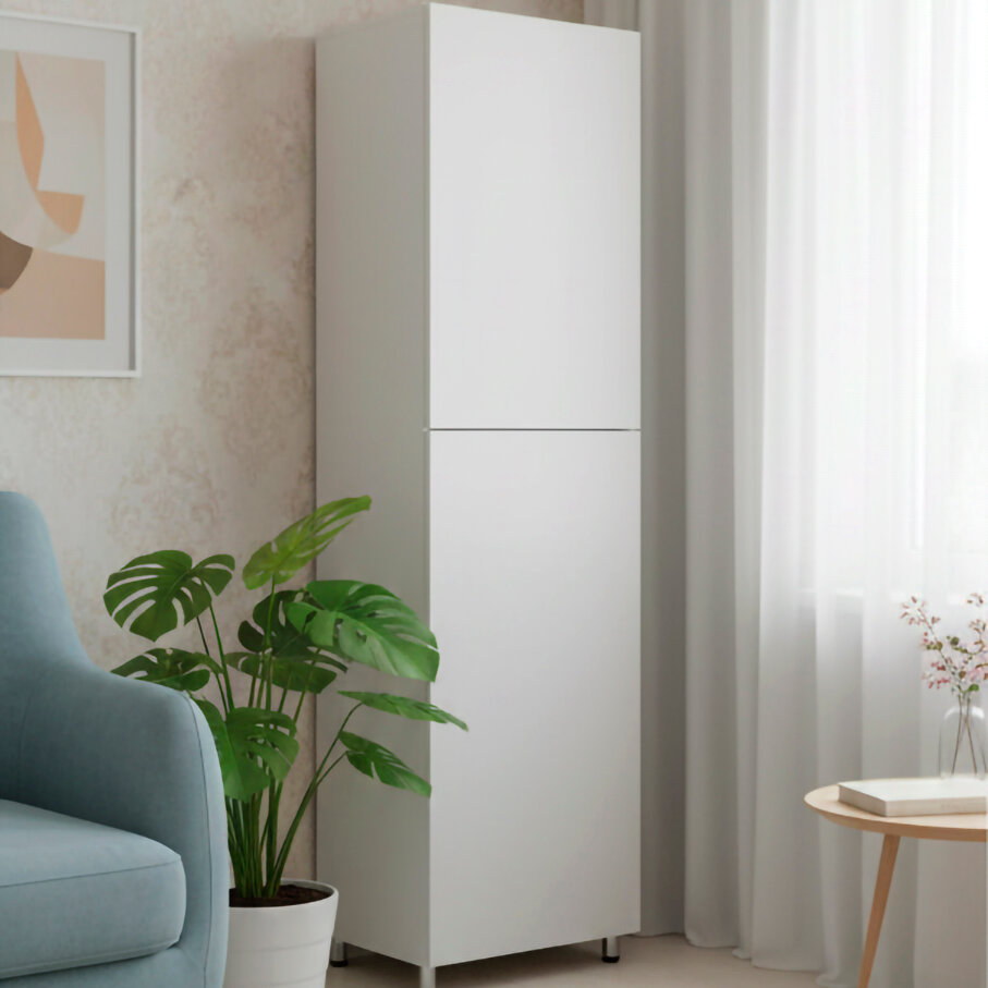 Шкаф Большой 250×65×50 см белый, для спальни, кухни, прихожей и гостиной, высокий вместительный шкаф для одежды и хранения