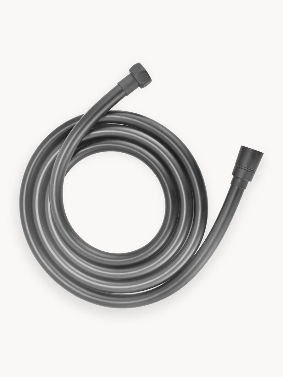 Шланг для душа армированный усиленный/ 1,6 метра /душевой/лейка вращается без перекручиваний/оружейная сталь/графит