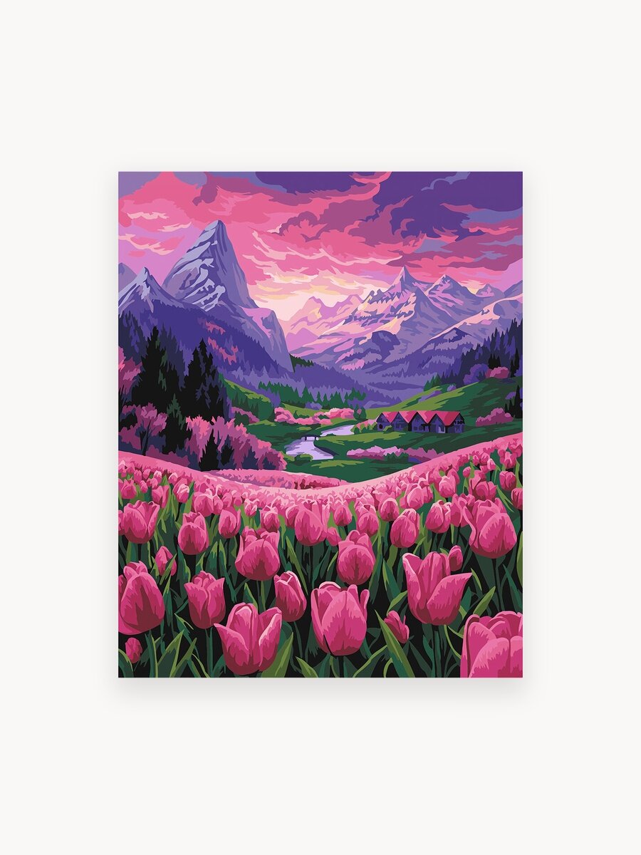 Картина по номерам Glama Тюльпановые поля