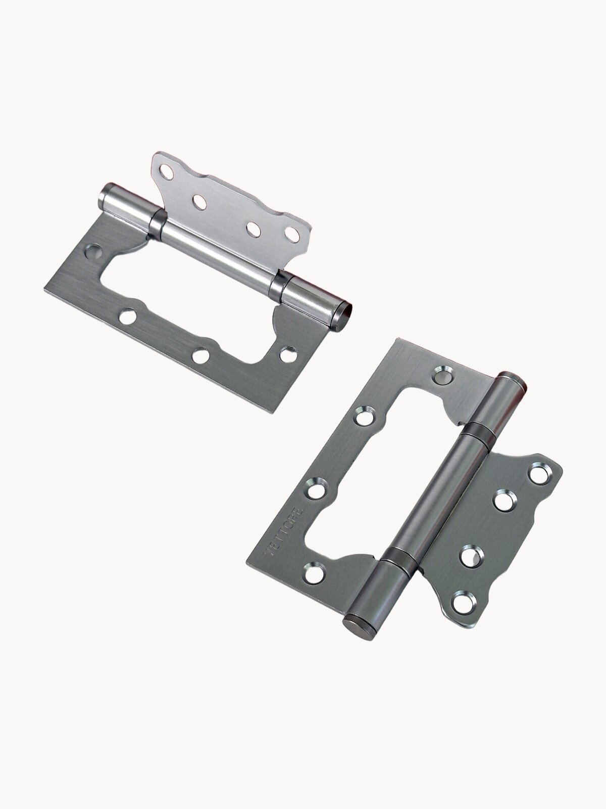 Петли бабочки универсальные для межкомнатных дверей матовый хром