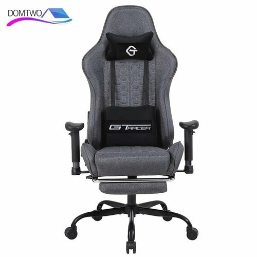 Кресло игровое компьютерное для геймера с подножкой и механизмом качания