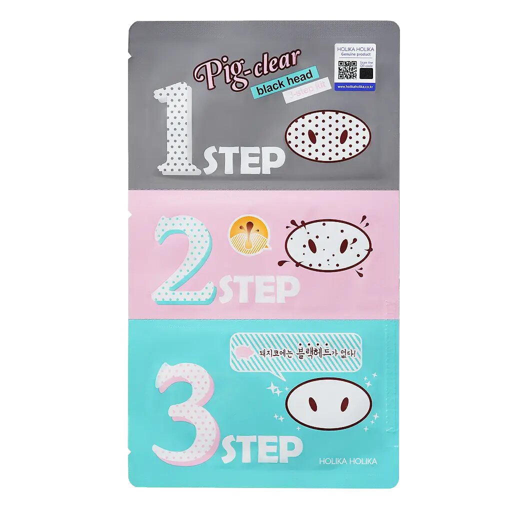 Holika Holika Набор средств 3-х ступенчатый для очистки пор Pig-nose Clear Black Head 3-step 1 уп