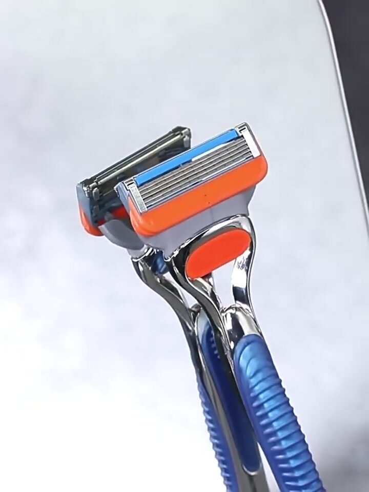 Набор для бритья мужской, совместим с Gillette Fusion 5, 1 станок + 8 сменных кассет по 5 лезвий с триммером — фото 1
