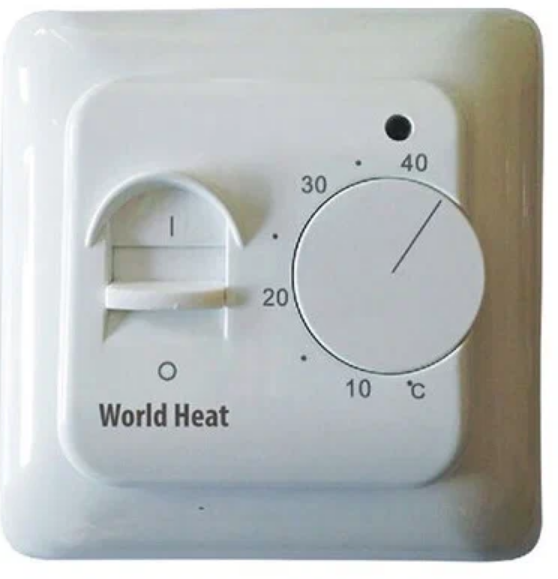Терморегулятор World Heat WH-130 до 3500Вт для теплого пола белый