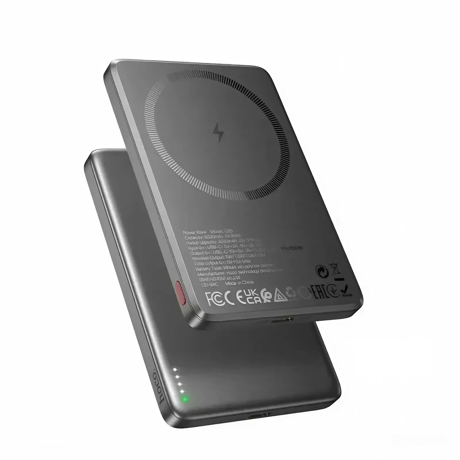Повербанк Hoco Q26 MagSafe Metal gray, 5000mAh, алюминиевый, 3A, беспроводной