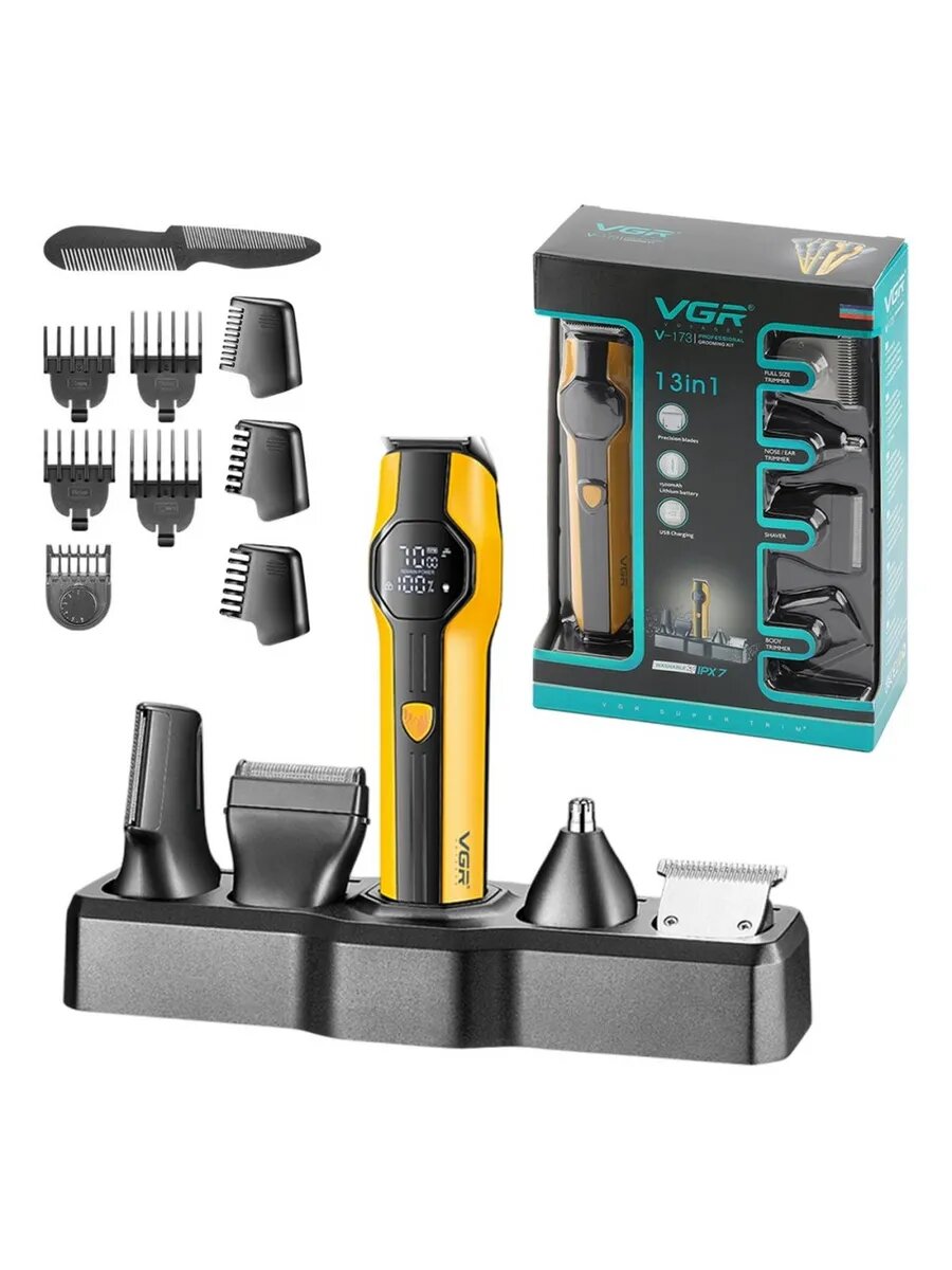 Профессиональная машинка и триммер для волос и бороды "VGR" высококачественный
