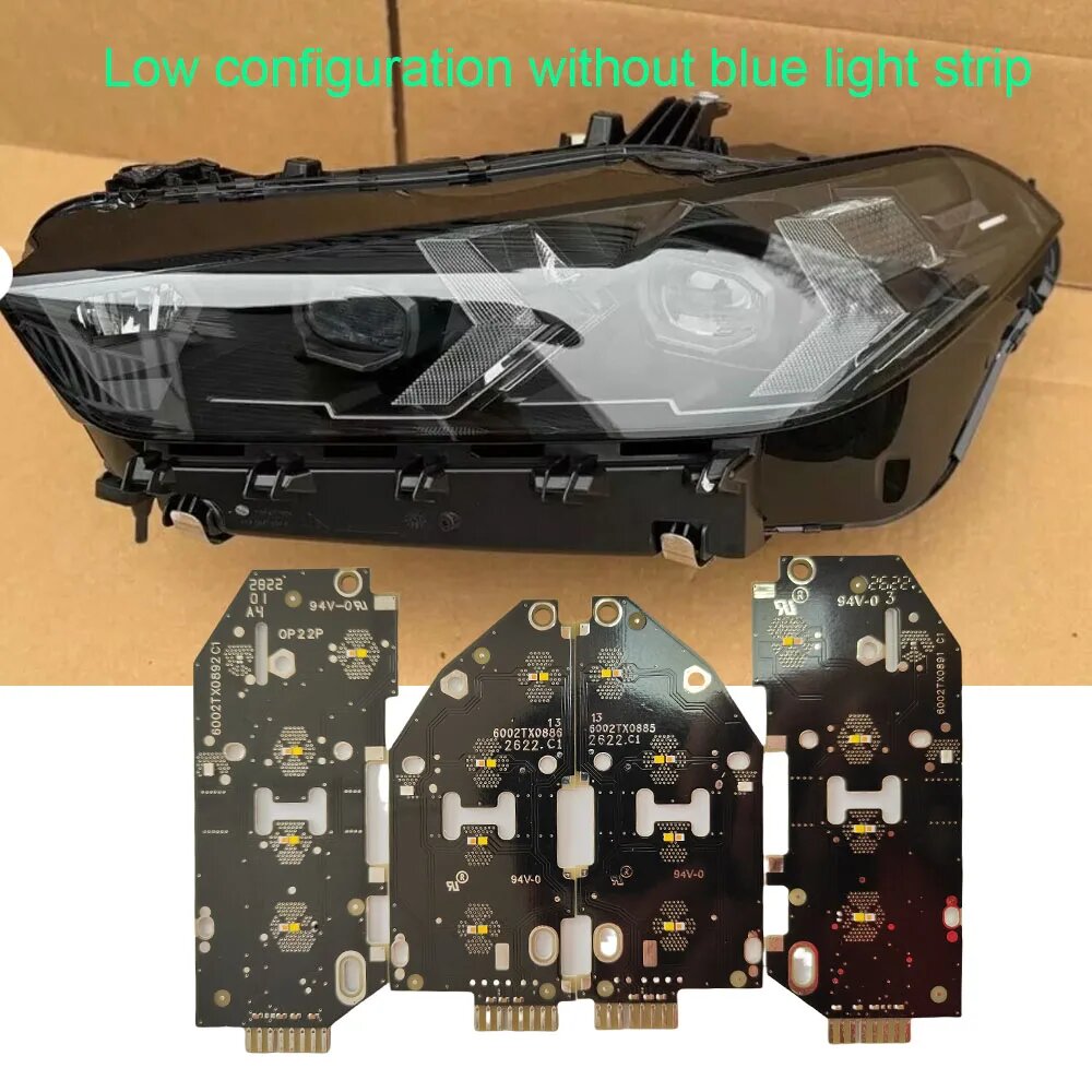 Светодиодные панели NOT RGB DRL для BMW X5 X6 30dx 30ix 40dx 40i 40ix 50ex m60ix G05 G06 LCI 2024+ Daylight Refit Желтый Синий Красный Янтарный, low -drl boards, yellow, EURO VERSION