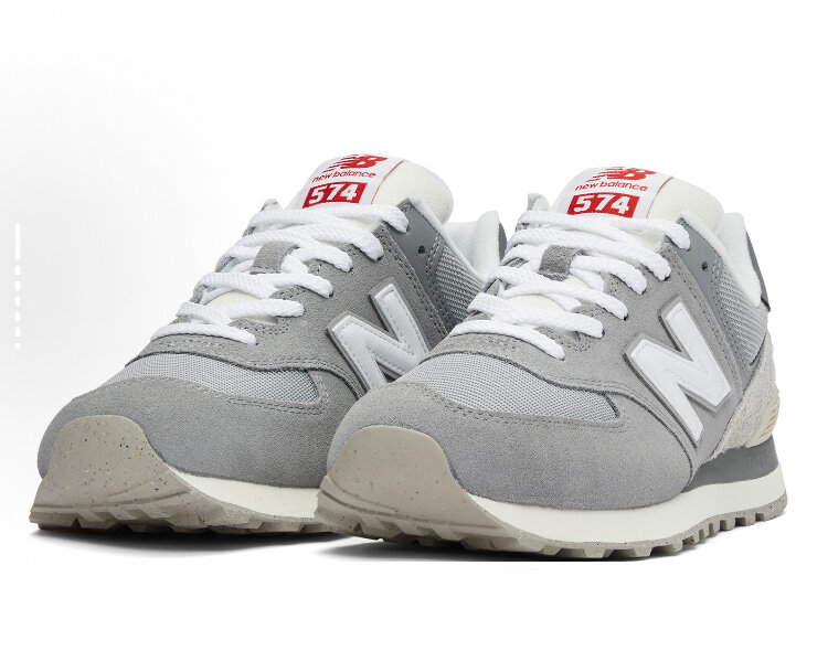Кроссовки New Balance 574, полнота D, размер 25 см | 40 eu | 39 ru, серый/серый/серый — фото 1