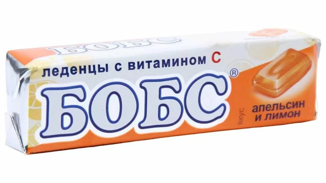 Леденцы бобс апельсин-лимон, 12 шт по 35 гр от кашля и першения в горле — фото 1