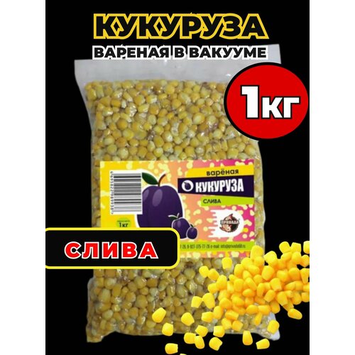 Кукуруза пропаренная привада (прикормочная смесь) в вакууме для рыбалки, слива, 1кг