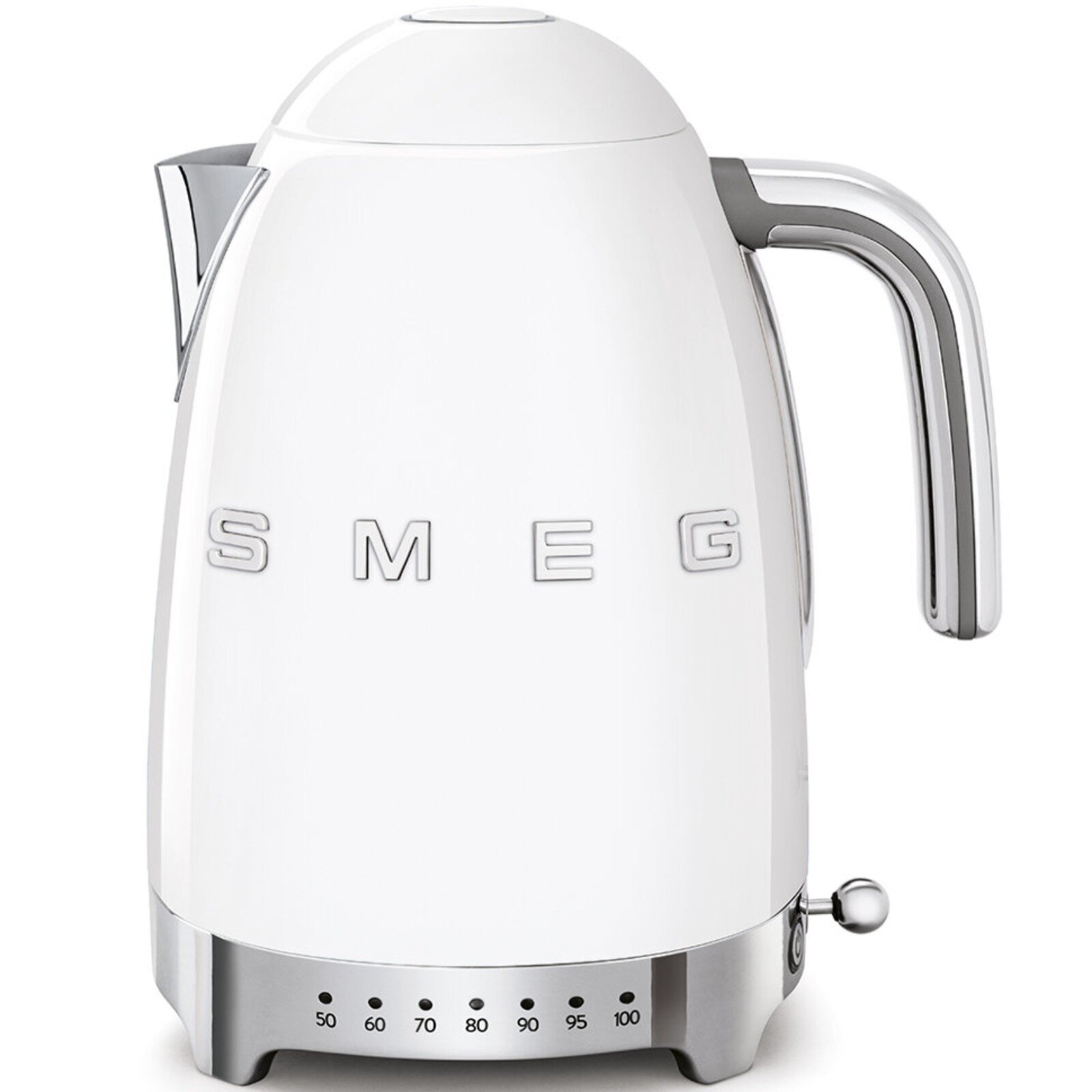Электрический чайник с регулировкой температуры Smeg объем 1.7 л, нержавеющая сталь, цвет белый — фото 1
