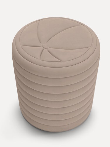 Изображение товара Пуфик круглый для прихожей и спальни "ART-003" 40х40х43, бежевый велюр